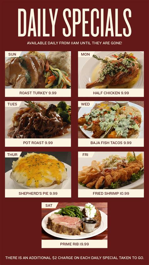 village pub specials.